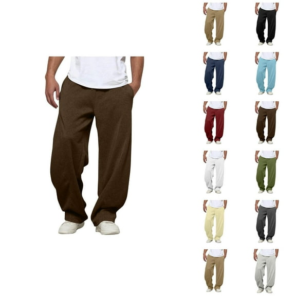 Mens Pants Casual Men's Sweatpants Men's Casual Pants with Pleated Detail Side Pockets Comfortable Relaxed Fit Big and Tall Soft Trousers for Everyday Wear