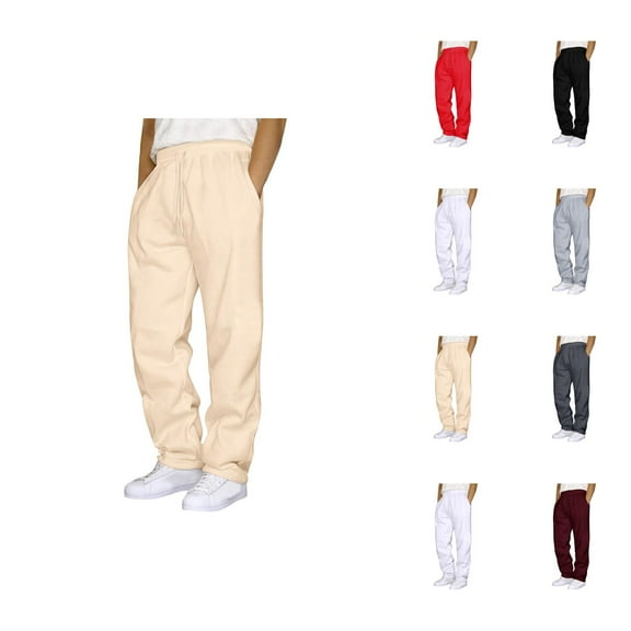 Mens Pants Casual Men's Sweatpants Mens Hop Casual Pants Solid Color Track Workout Pants with Pocket for Everyday Use