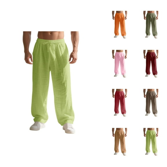 Mens Pants Casual Slacks for Men Men's Casual Pants - Comfortable and Stylish Straight Leg Pants for Everyday Wear and Beach Outings