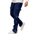 thumbnail image 1 of Mens Pants Casual Slacks for Men Outdoor Casual Pants With Side Button Closure and Slit Detail Functional Loose Fit Trousers for Daily Comfort, 1 of 4