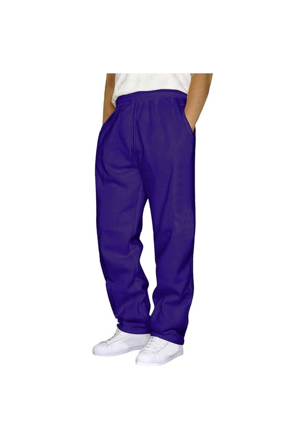 Mens Pants Casual Solid Color Track Workout Pants with Pocket Sizes M-3XL