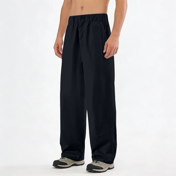 Mens Pants Casual Wide Leg Outdoor Trousers Slim Fit Fitness Training Loose Pants Summer Cool Clothing Black Size XL