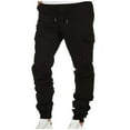 thumbnail image 1 of Mens Pants Clearance Mens Casual Fitness Bodybuilding Pocket Solid Color Length Sports Pants, 1 of 4