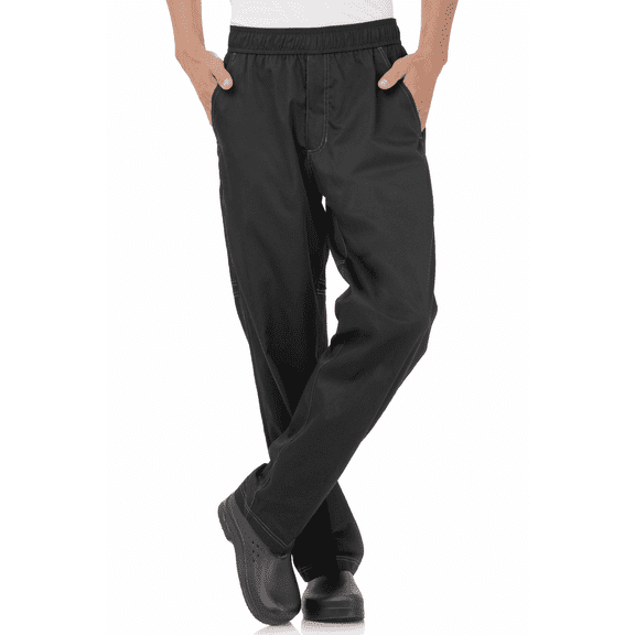 Chef Works Men's Cool Vent Baggy Chef Pants, Black, 2X-Large