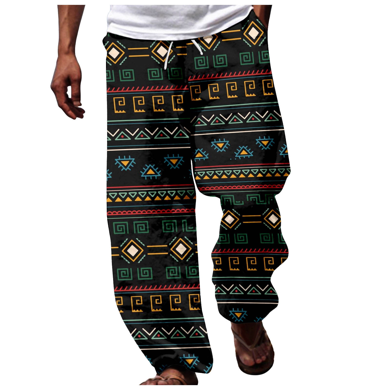 Cargo Pants for Men Dashiki Traditional Style Casual Summer Hawaii Holiday Ankara Beach Floral Trousers Sizes L Walmart