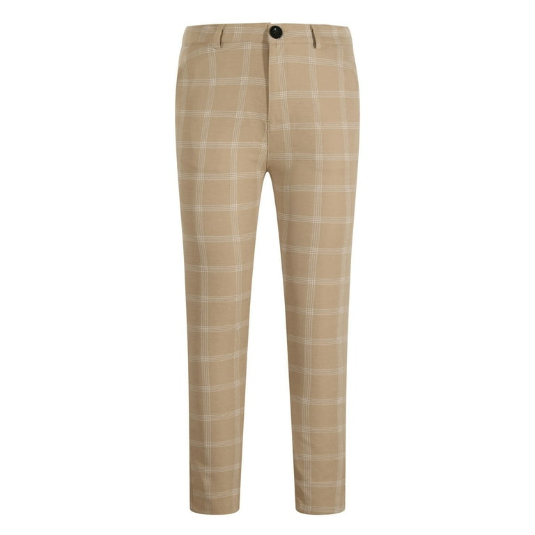 Women high waist plaid casual khaki pencil pants Women high waist plaid casual khaki pencil pants