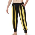 thumbnail image 1 of Mens Pants Fashion Patchwork Casual Elastic Waist Pocket Trousers Sport Pants Pantalones Para Hombre Yellow S, 1 of 8