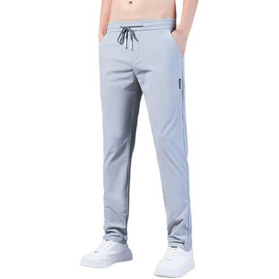 Mens Pants Fast Dry Stretch Ice Cool Breathable Running Jogger Drawstring Sweatwith Pockets Comfortable Pants