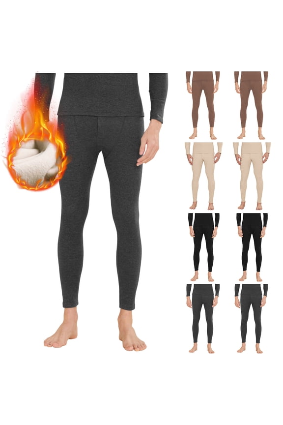 Mens Pants Hidden Warmth Leggings Straight Cylinder Inner Lining Keep Warm Long Pants Tight Pants