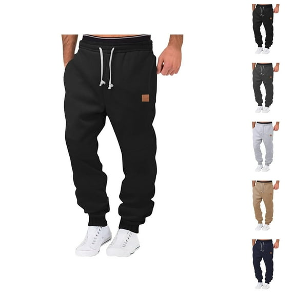 Mens Pants Men's Sweatpants Heavyweight Cotton Tapered Joggers Workout Running Sweat Pants with Pockets