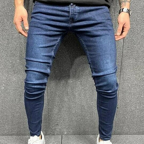 Mens Pants Men's Jeans - Slim Fit Comfort Stretch Denim Jeans Ripped Skinny Jeans for Men Distressed Straight Leg Fashion Comfort Flex Waist Pants Stretch Tapered Jean Pants Trousers