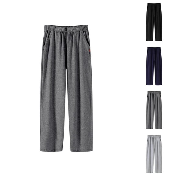 Mens Pants Men's Sweatpants Men's Casual Pants Joggers Sweatpants Open Bottom Straight Leg Athletic Loose Fit Running Pants with Pockets for Versatile Wear