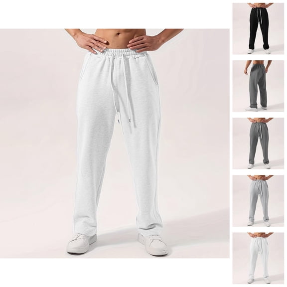 Mens Pants Men's Sweatpants Open Bottom Cotton Lounge Pants Baggy Athletic Sweat Pants with Pockets Casual Jogger Sweatpants