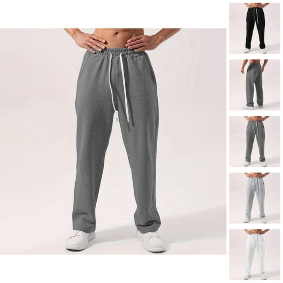 Mens Pants Men's Sweatpants Open Bottom Cotton Lounge Pants Baggy Athletic Sweat Pants with Pockets Casual Jogger Sweatpants
