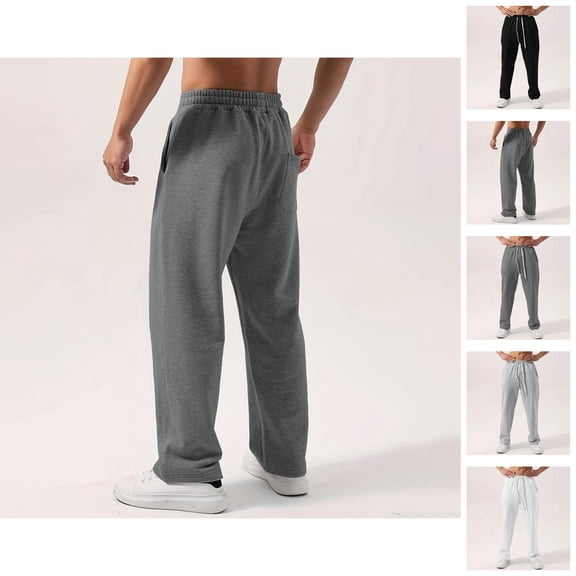 Mens Pants Men's Sweatpants Open Bottom Cotton Lounge Pants Baggy Athletic Sweat Pants with Pockets Casual Jogger Sweatpants
