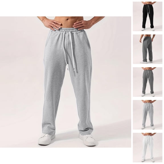 Mens Pants Men's Sweatpants Open Bottom Cotton Lounge Pants Baggy Athletic Sweat Pants with Pockets Casual Jogger Sweatpants