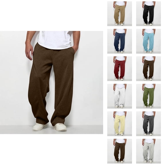 Mens Pants Men's Wide Leg Loose Sweatpants Open Bottom Drawstring Workout Gym Baggy Pants