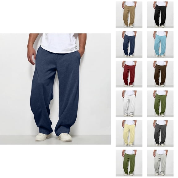 Mens Pants Men's Wide Leg Loose Sweatpants Open Bottom Drawstring Workout Gym Baggy Pants