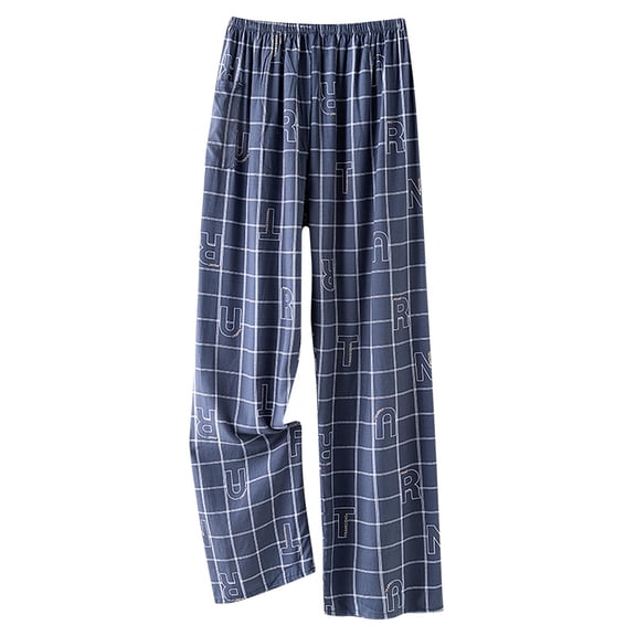 Mens Pants Mens Pajama Pants Casual Loose Multi Pocket Elastic Waist Beach Straight Leg Long Pants Pajama Pants for Men