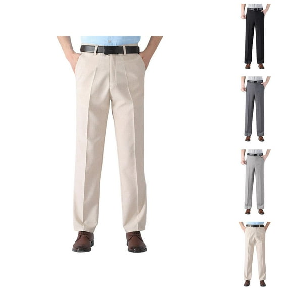 Mens Pants Mens Slacks Men's Casual Pants Casual Linen Pants Comfortable Relaxed Fit Breathable Lightweight Fabric Versatile Style Durable Tailoring Ideal For All Seasons Easy Care
