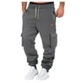 thumbnail image 1 of Mens Pants – Outdoor Training Joggers for Summer Mens Casual Waist Color Sports Hat Woven Pocket Solid Color Pocket Leather Label Thin Sweatpants, 1 of 5
