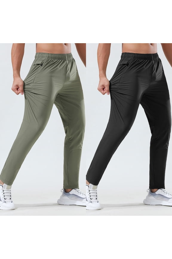 Mens Pants Quick Dry Lightweight Water Resistant Sweatpants Spring Summer Running Training Athletic Joggers Green L