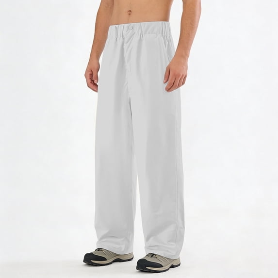Mens Pants Relaxed Fit Breathable Outdoor Trousers Slim Fit Fitness Training Comfort Waist Pants Summer Cool Clothing GY1 Size XL