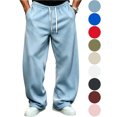 thumbnail image 1 of Mens Pants Running Sweatpants With Pockets Drawstring Elastic Waist Joggers Sweatpants Trousers Mens Long Pants, 1 of 7