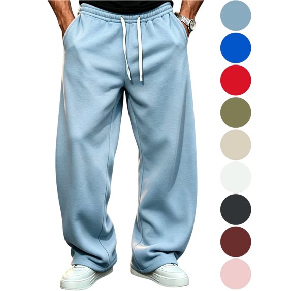 Mens Pants Running Sweatpants With Pockets Drawstring Elastic Waist Joggers Sweatpants Trousers Mens Long Pants