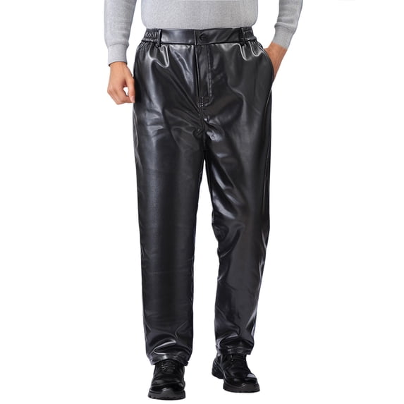 Mens Pants Slacks for Men Winter Thermal Casual Pants Windproof Riding Motorcycle Work Trousers Thickened Warm Loose Fit Comfortable Durable Outdoor Daily Wear Heavy Duty Pants for Cold Weather