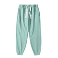 thumbnail image 1 of Mens Pants Solid Color Casual Ankle Drawstring Pants Full Length Pants Regular Straight Pant Green M, 1 of 6