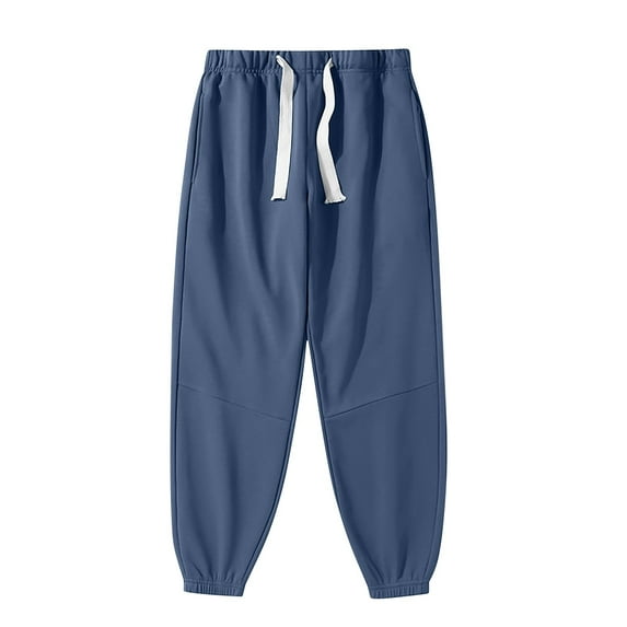 Mens Pants Solid Color Casual Ankle Drawstring Pants Full Length Pants Sweatpants for Men Dark Blue 3XL