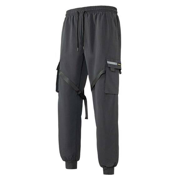 Mens Pants Sweatpants for Men Men's Pants Work Pants Solid Color Slim Outdoor Pocket Pants Flutter Belt
