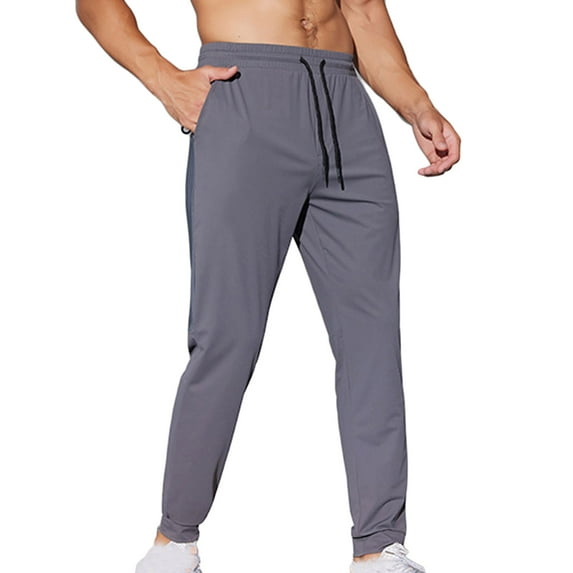 Mens Work Pants Spring/Summer Pants for Men Track Pants Hiking Lightweight Dry Athletic Workout Casual Active Jogger Sweatpants Zipper Pockets