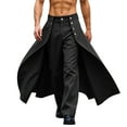 thumbnail image 1 of Mens Pants Under $10 Men's Casual and Fashionable Solid Color Pocket Button High Waist Splicing Versatile Straight Leg Pants, 1 of 8