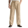 thumbnail image 1 of Mens Pants Under $10 Men's Striped Dress Pants Straight Leg Stretch Casual Golf Trousers Expandable Waist Pants for Men Business Office, 1 of 9