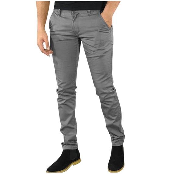 Mens Pants Under $10 Mens Stretch Slim Fit Dress Pants Casual Business Office Work Suit Pant Expandable Waist Comfy Flat-Front Athletic Golf Pants