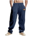thumbnail image 1 of Mens Pants Under $10 Sweatpants for Men Baggy Wide Leg Sweat Pants Drawstring Elastic Waist Sweatpants with Pockets Workout Gym Track Pants, 1 of 9