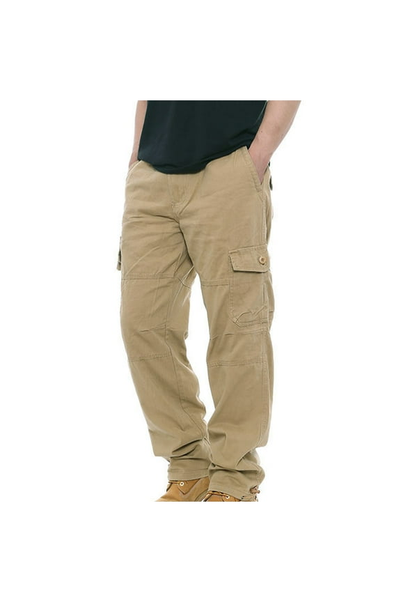Mens Pants Work Pants Casual Pants Loose Oversized Sports Pants Straight Leg Pants Outdoor Straight Leg Pants Pantalones Para Hombre Khaki L