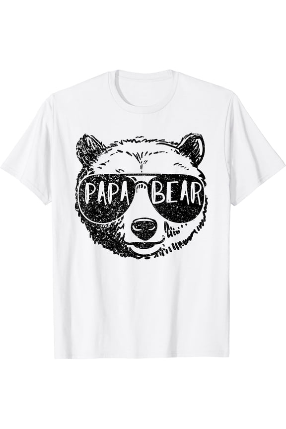 Mens Papa Bear Face Sunglasses Grandpa Father'S Day T-Shirt Unisex S-5XL Hot Trending Shirt, Vintage Birthday Gift