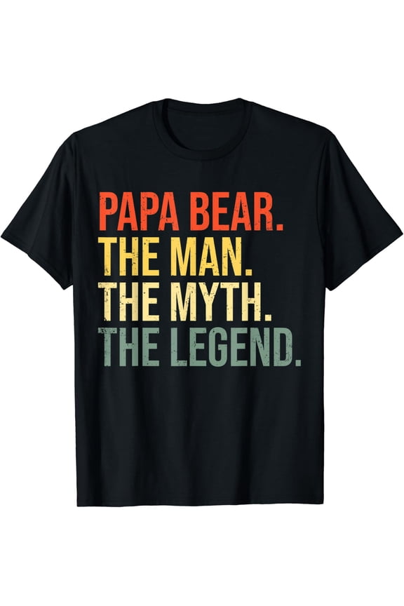 Mens Papa Bear The Man The Myth The Legend Best Dad T-Shirt