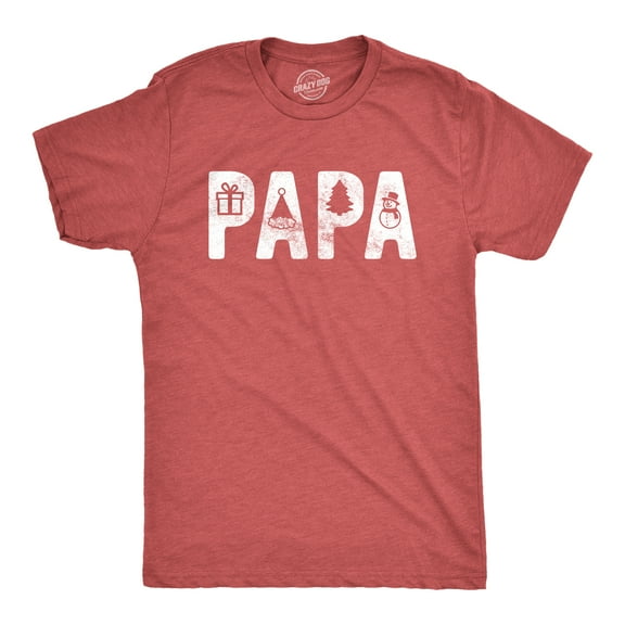 Mens Papa Christmas Tshirt Funny Xmas Holiday Party Santa Claus Graphic Tee Graphic Tees