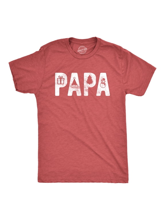 Mens Papa Christmas Tshirt Funny Xmas Holiday Party Santa Claus Graphic Tee Graphic Tees