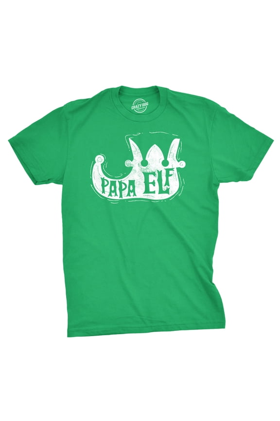 Mens Papa Elf Shoe T Shirt Cute Christmas Santas Helper Tee for Guys Graphic Tees