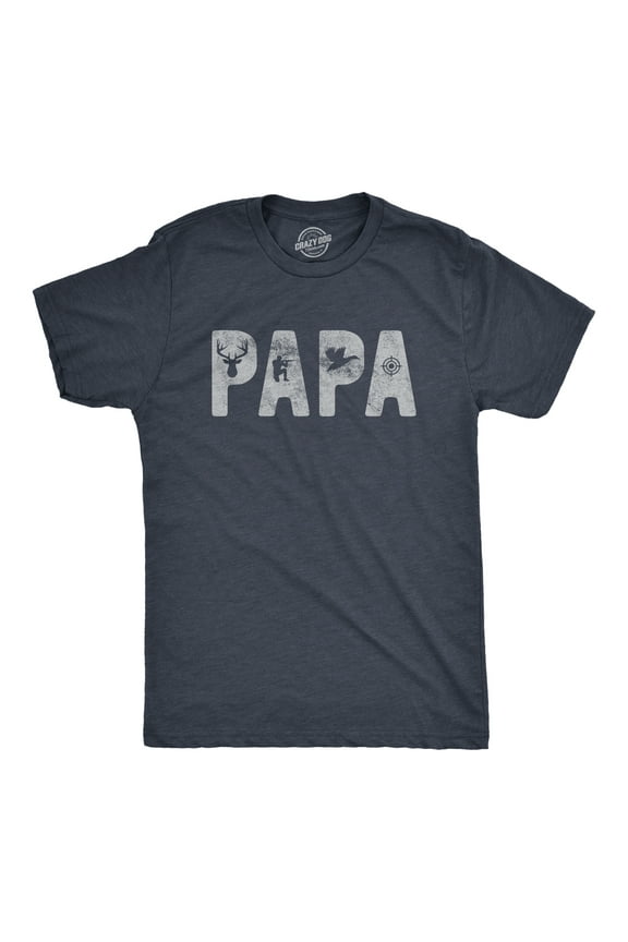 Mens Papa Hunting T Shirt Funny Fathers Day Gift for Dad Outdoor Deer Hunter Graphic Tee Graphic Tees