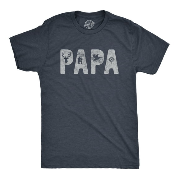 Mens Papa Hunting T Shirt Funny Fathers Day Gift for Dad Outdoor Deer Hunter Graphic Tee Graphic Tees