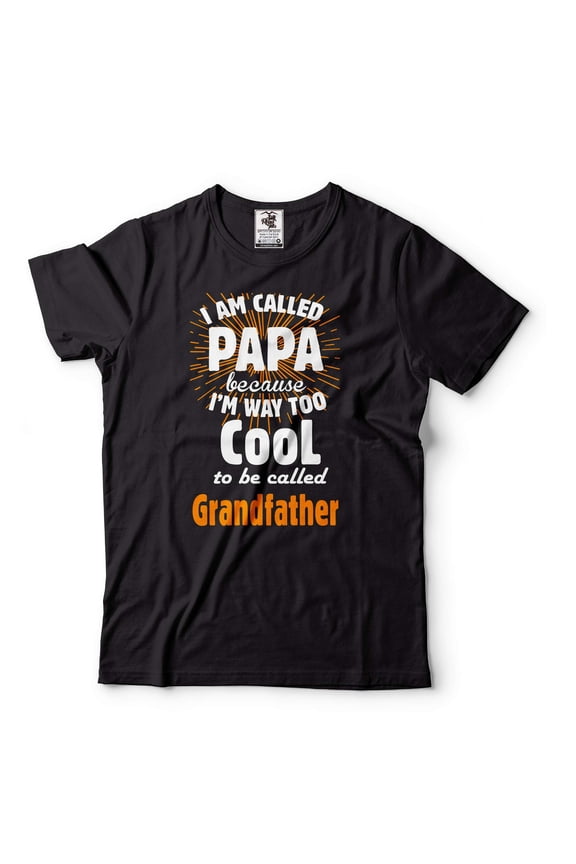 Mens Papa Shirt Grandfather Shirt Funny Grandpa Shirt Fathers Day Gift Tee Papa Gifts Gift For Men (Medium Black)