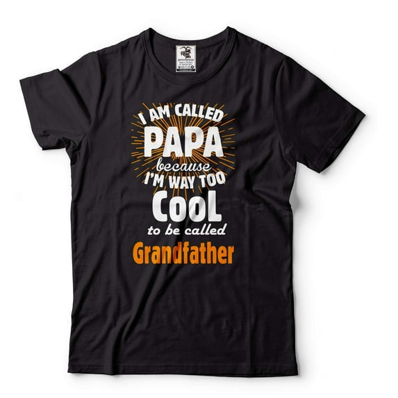 Mens Papa Shirt Grandfather Shirt Funny Grandpa Shirt Fathers Day Gift Tee Papa Gifts Gift For Men (Small Black)