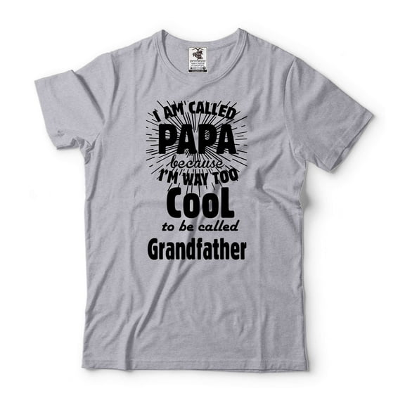 Mens Papa Shirt Grandfather Shirt Funny Grandpa Shirt Fathers Day Gift Tee Papa Gifts Gift For Men (Small Grey)