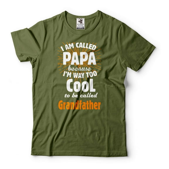 Mens Papa Shirt Grandfather Shirt Funny Grandpa Shirt Fathers Day Gift Tee Papa Gifts Gift For Men (X-Large Military Green)